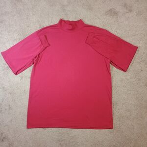 Vintage L.L.Bean Mock Neck Shirt Mens Medium Maroon  Made in the USA